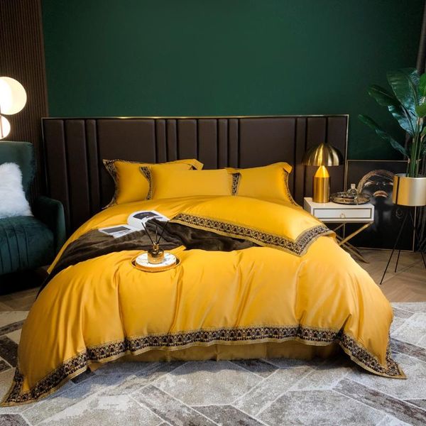 

4pcs 100% sea island cotton bedding set duvet cover flat sheet  king 220x240 sets