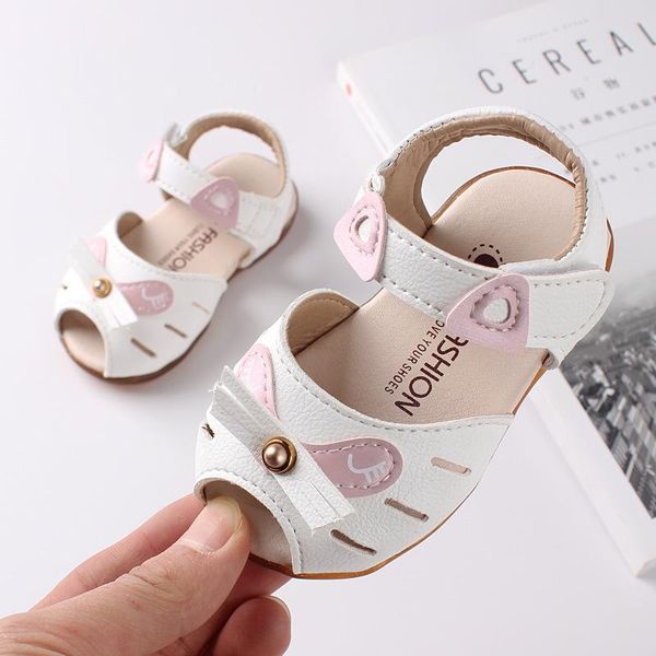 

summer girls baby sandals kids sneakers fashion princess shoes children soft bottom toddler cute beach, Black;red