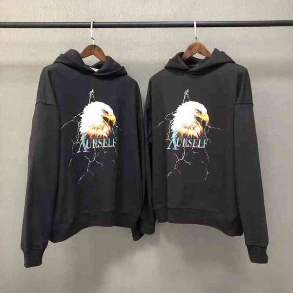 

askyurself - men's and women's hooded sweatshirts, street clothes with eagle lightning , high-quality , sweaters, Black