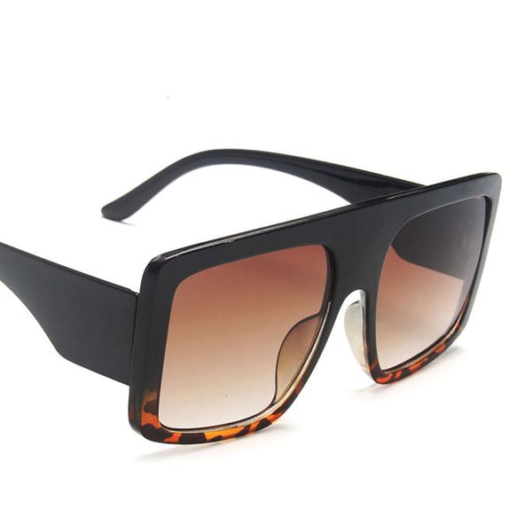 

sunglasses fashionable sun frames oversized design big frame sunglasses women large flat sun glasses trendy square gradient shades, Black
