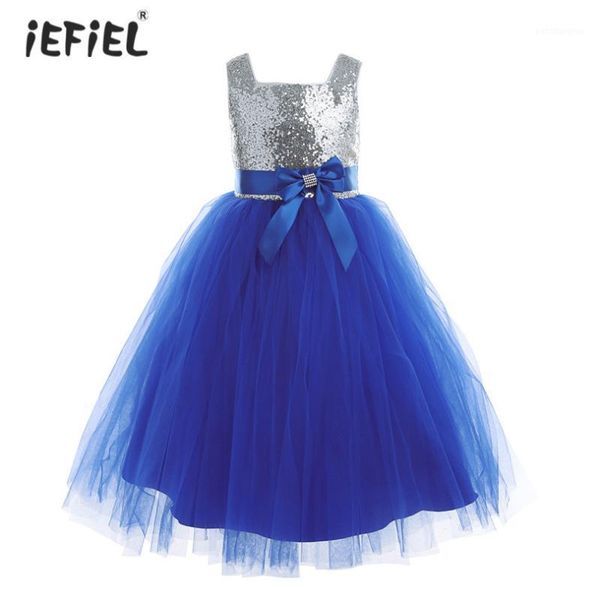 

girl's dresses blue flower girls petals formal dress pageant wedding bridal children bridesmaid baby elegant sequins tulle1, Red;yellow