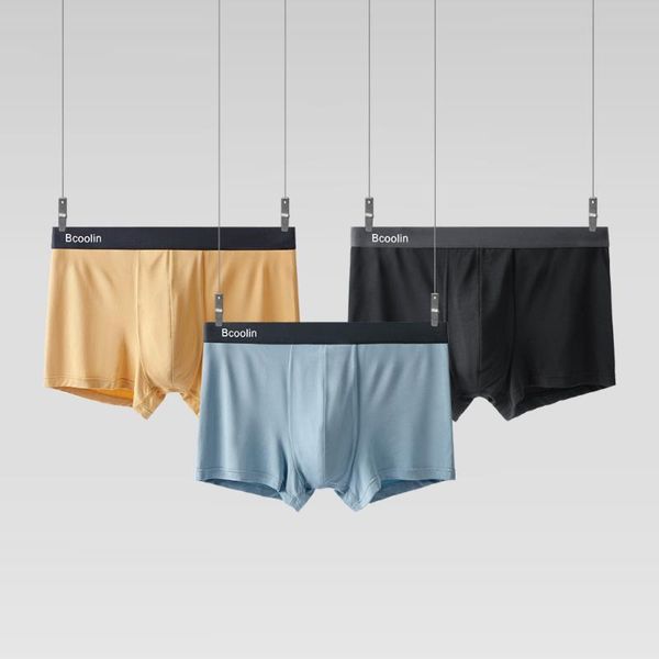 

underpants bcoolin men's panties boxer mens underwear modal man breathable solid flexible comfortable underclothes homme, Black;white
