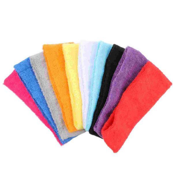 

sweatband 10pcs sweat headbands sports workout running band sweatbands for men, Yellow;black