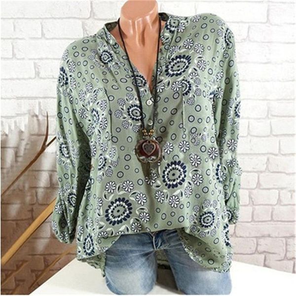 

women's t-shirt european and american printed long sleeve v-neck shirt, White