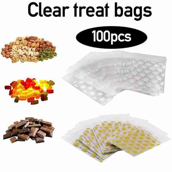 

gift wrap 100pcs self-adhesive packaging bag 8*10cm baking star cookie chocolate diy handmade soap candy birthday