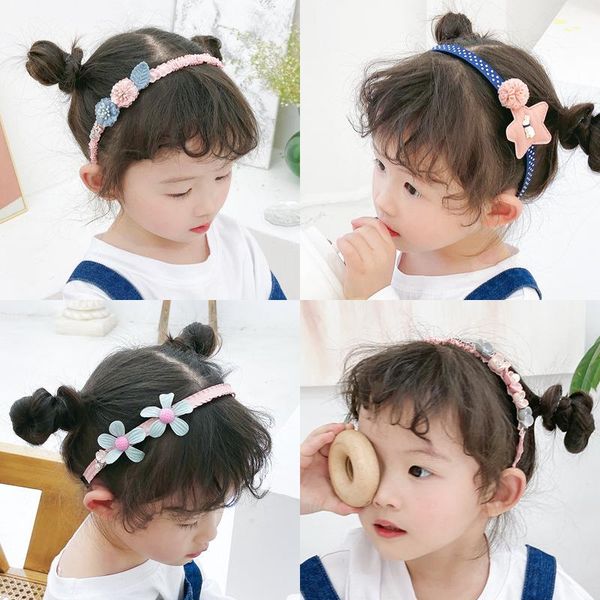 

hair accessories 2021 children's band korea princess cute hairpin headband girl's super anti slip headdress women, Slivery;white