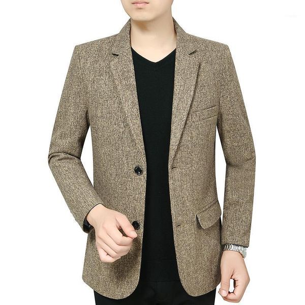 

men's suits & blazers middle-aged man spring and autumn suit dad two buckle business leisure coat loose 185cm, White;black