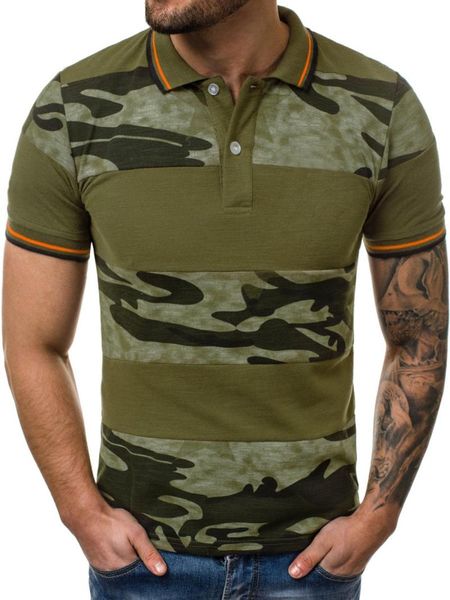 

men's polos mens gothic camouflage short sleeve summer button on shirts for casual life, White;black