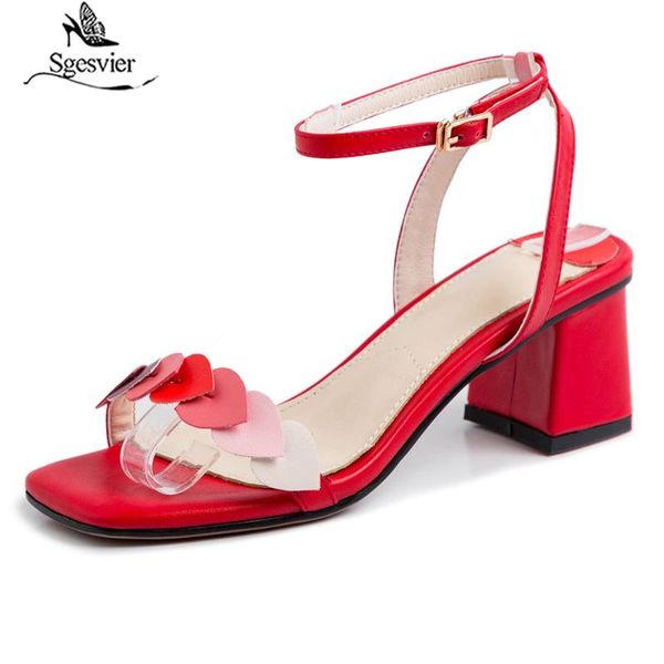 

sgesvier 2021 summer sandals women square high heels buckle strap peep toe ladies party wedding shoes female big size 32-43 g552 dress, Black