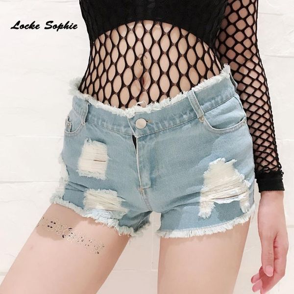

women's shorts 1pcs high waist womens jeans denim 2021 summer broken hole ladies skinny super nightclub short, White;black