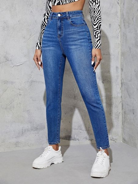 

slant pocket skinny jeans x7ml#, Blue