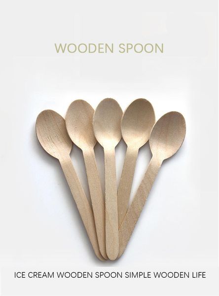 

disposable flatware spoon birch tableware ice cream takeaway