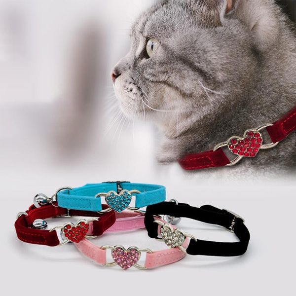 

pet necklace adjustable cat collar cute print bell nylon ribbon for cats small dogs puppy neck strap collars & leads