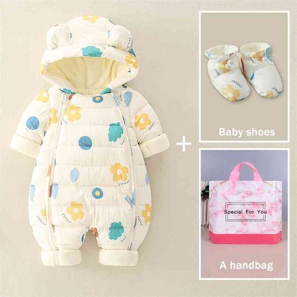 

jxysy autumn winter baby romper girl cotton hooded overalls for boys infant jumpsuit kids clothes born 210826, Blue
