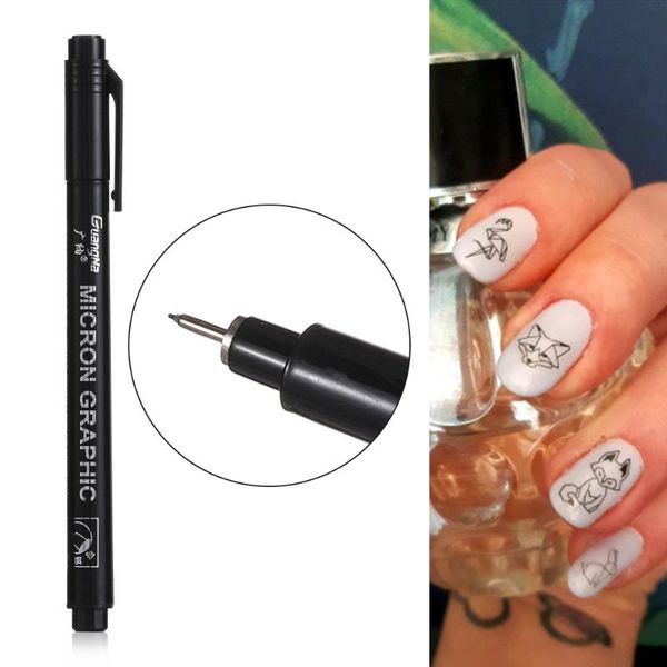 

nail brushes professional art graffiti pen diy refillable ink sketch flower abstract lines waterproof painting drawing tools, Yellow