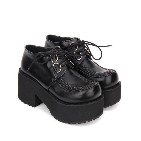 

dress shoes angelic imprint arrival punk lolita style women pumps high heel platform gothic size 35-9715, Black