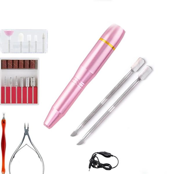 

nail drill & accessories professional portable milling files tool 20000rpm electric manicure machine usb for acrylic gel polish