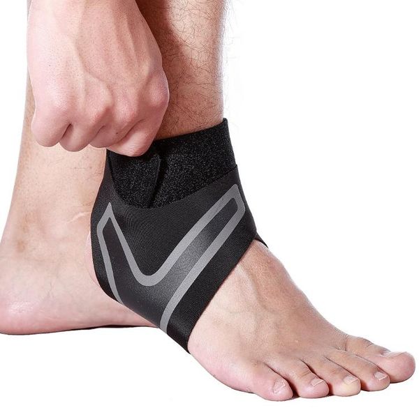 

adjustable breathable elastic anti-sprain ankle brace sleeve supports guard for sports basketball soccer support, Blue;black