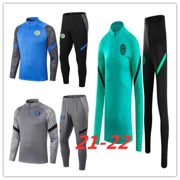 

2021 inter soccer tracksuit football jackets lukaku lautaro milano barella 21 22 man maillot de footbal training suit, Black
