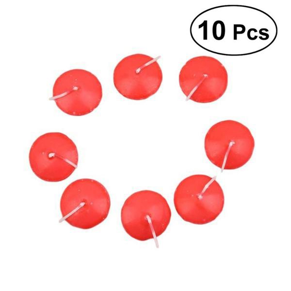 

candles 10pcs unscented small floating for wedding party event year christmas decoration (red)