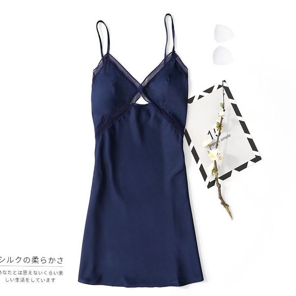 

women's sleepwear home dressing gown women summer nightwear 2021 arriavl nightdress intimate lingerie satin nightgown, Black;red