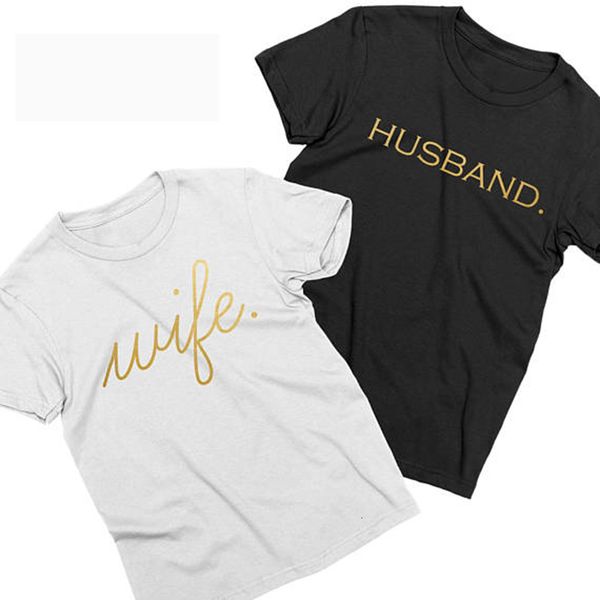 

Women's T-Shirt Husband And Wife Matching Tshirts Just Married Honeymoon Couples Tshirt Unisex T-shirts Fashion Cotton Top Tee Summer TSR1, White