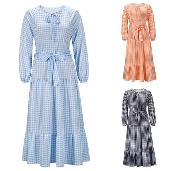 

women's swimwear drop fashion autumn dress v neck grid french style loose for women, White;black