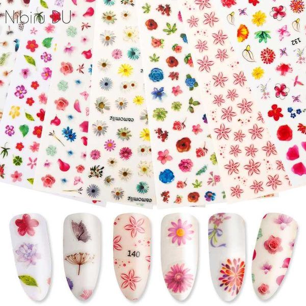 

sheet 3d flower petal design tips stickers adhesive craft nail art decals for nails decorations diy manicure1, Black