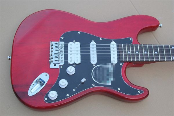 

flyoung st electric guitar peach blossom heart body neck rosewood groove fingerboard transparent red