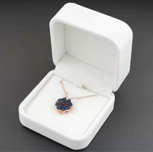 

creative double-sided silver s925 necklace, clover pendant, chain, valentine's day gift