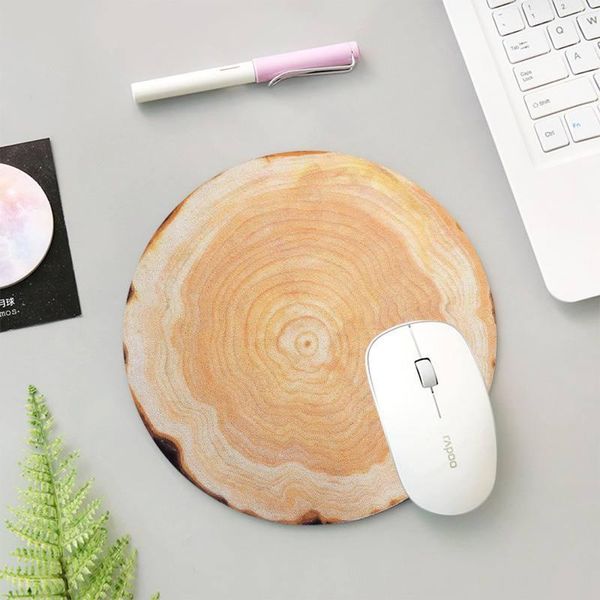 

mouse pads & wrist rests wood grain tree annual ring gaming round pad computer mats game carpet anti slip mousepad 22x22cm