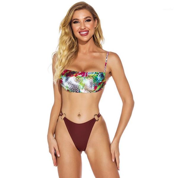 

arrival open back split swimsuit lace up bikini 2 piece sets womens women's swimwear, White;black