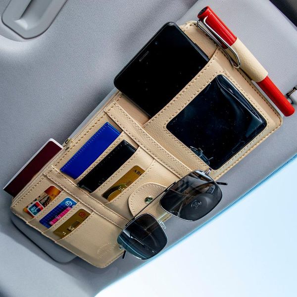 

car organizer sun visor receives bag glasses holder bill card for koleos kadjar scenic megane sandero espace captur