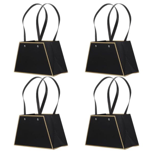 

4pcs flower bouquet gift bags paper florist plant with handles wrap