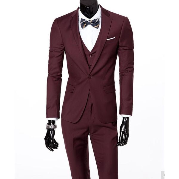 

men suits one-buckle brand jacket formal dress suit set wedding groom tuxedos(jacket+pants+vest) men's & blazers, White;black