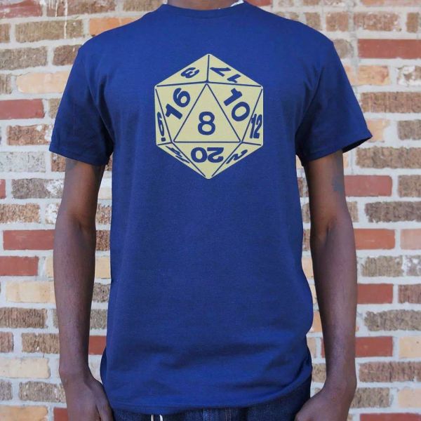 

20-sided die t-shirt | short sleeve graphic tee, White;black