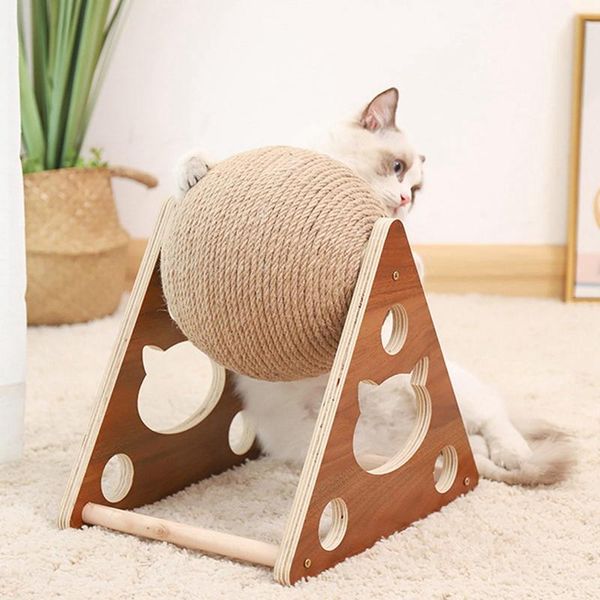 

cat toys wooden catching ball pet climbing frame grinding paws scratcher tool
