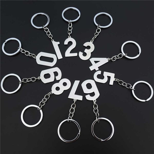 Number KeyChain Числовые подвески Подвески 0 1 2 3 4 5 6 7 8 9 Repurposed Ключ из нержавеющей стали 10 шт. Ассорти арабский номер H0915