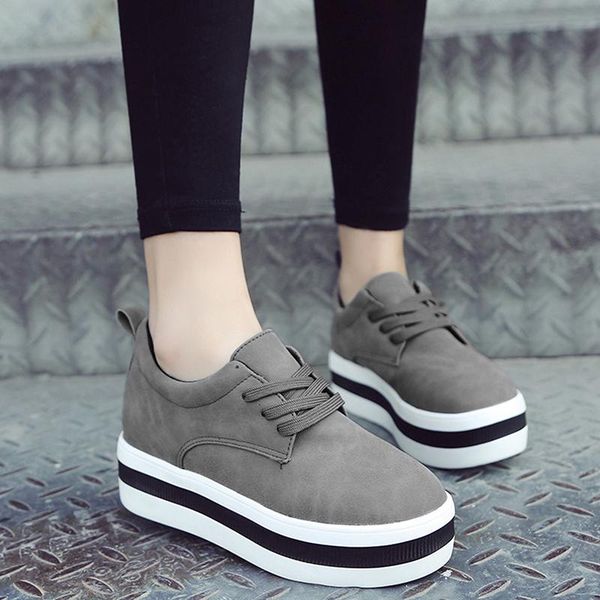 

dress shoes korean women thick-soled british style platform female 2022 autumn lady non-slip single casual, Black