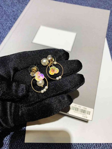 

stud earrings d family butterfly pearl with s925 silver, Golden;silver
