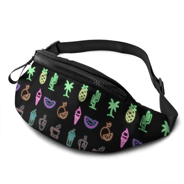 

waist bags luminous pattern fanny packs for women street running female beach travelling cellphone pouch bag purse