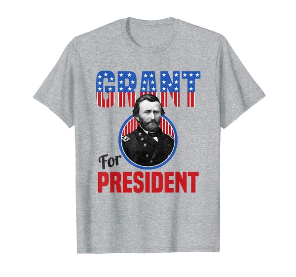 

general ulysses s grant for us president campaign t-shirt, White;black