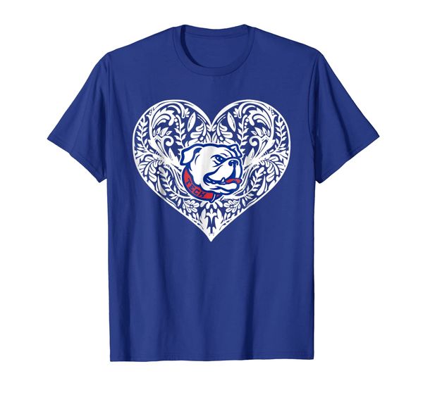 

louisiana tech bulldogs patterned heart t-shirt - apparel, White;black