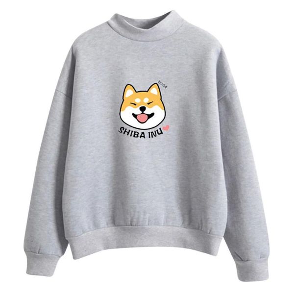 

women's hoodies & sweatshirts womens cute akita dog pattern sweatshirt casual long sleeve blouse pullover korean version loose harajuk, Black