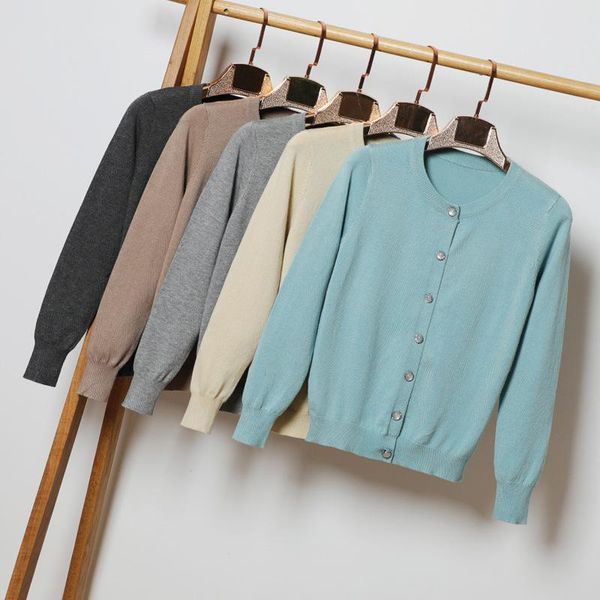 

women's knits & tees loose plus size xl 2xl 3xl 4xl women cardigan knitted jumper long sleeve sweater button o-neck crochet female coat, White