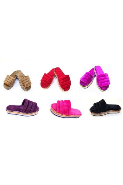 

slippers lady plush home slipper, Black
