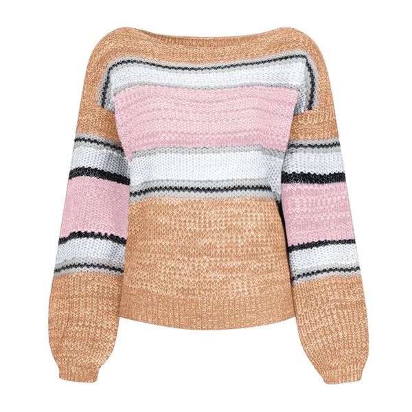 

women's knits & tees women halter neck backless loose fashion autumn winter pullovers womens knitted long sleeve cold shoulder sweater, White