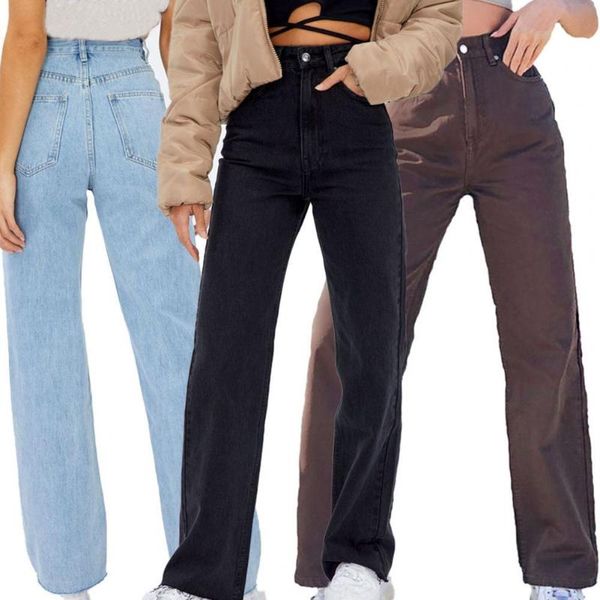 

women's jeans denim great quick dry lady pants leisure baggy pockets for school, Blue