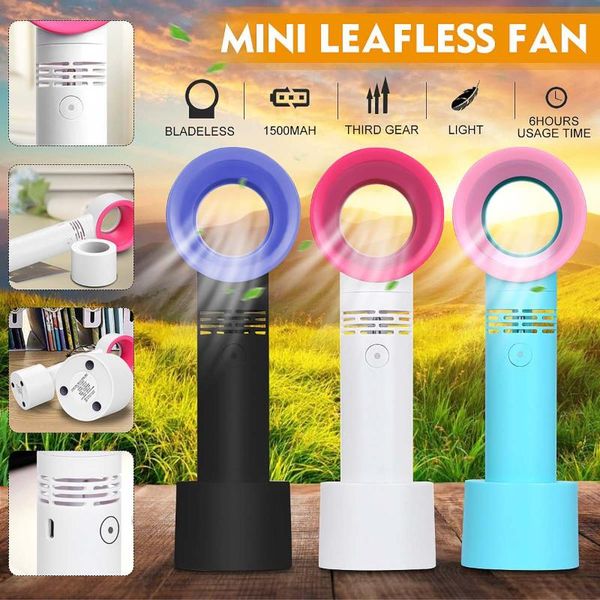 

bladeless mini fans portable handheld cooling fan no leaf personal deskusb rechargeable air cooler for home office use electric