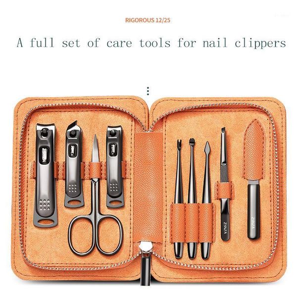 

promotion 9pcs mini manicure care tools wholesale nail clipper set with pu leather bag for business man and woman art kits1
